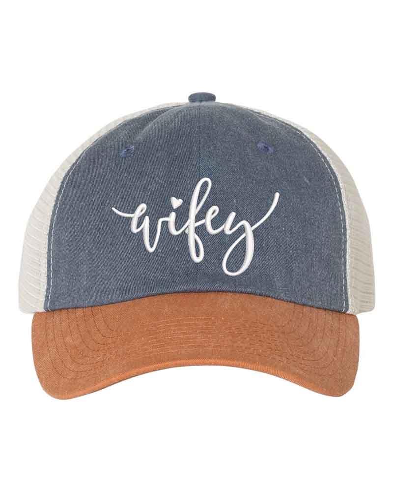 Embroidered Wifey/Hubby Trucker Hat – Anniversary Gift Cap Adorb Custom Tees