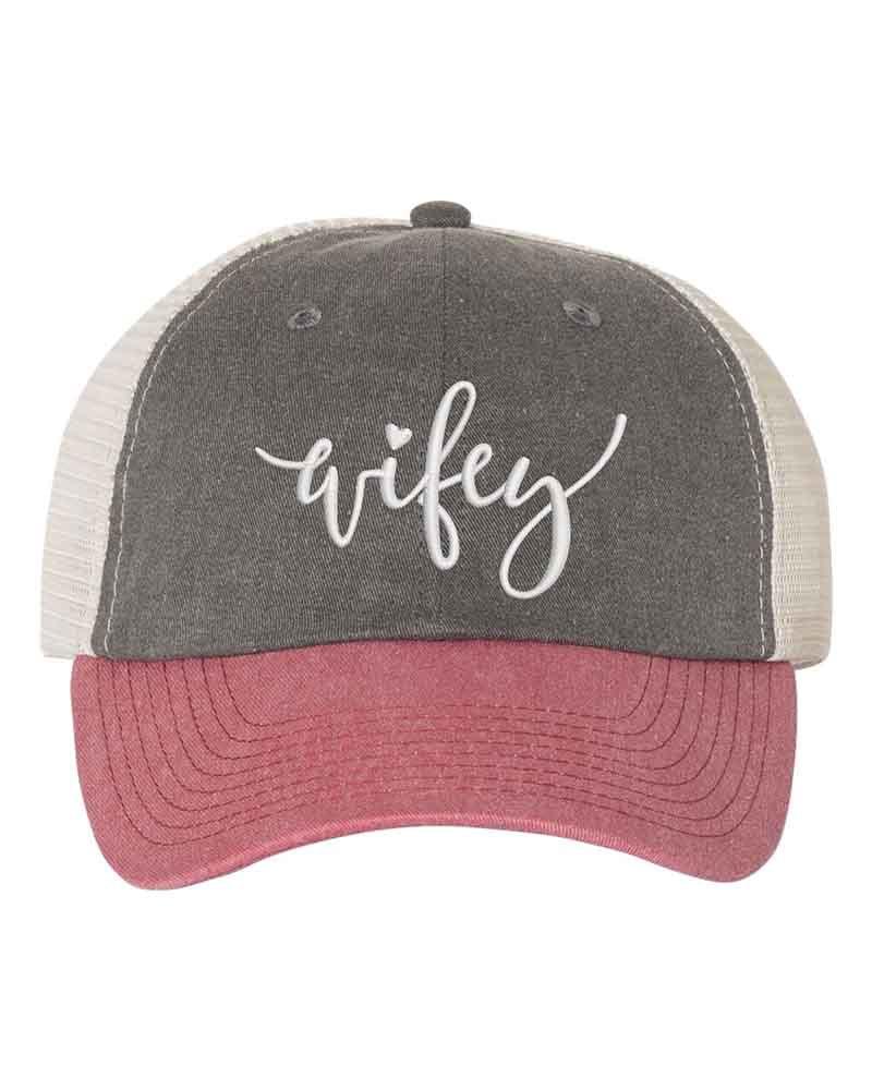 Embroidered Wifey/Hubby Trucker Hat – Anniversary Gift Cap Adorb Custom Tees