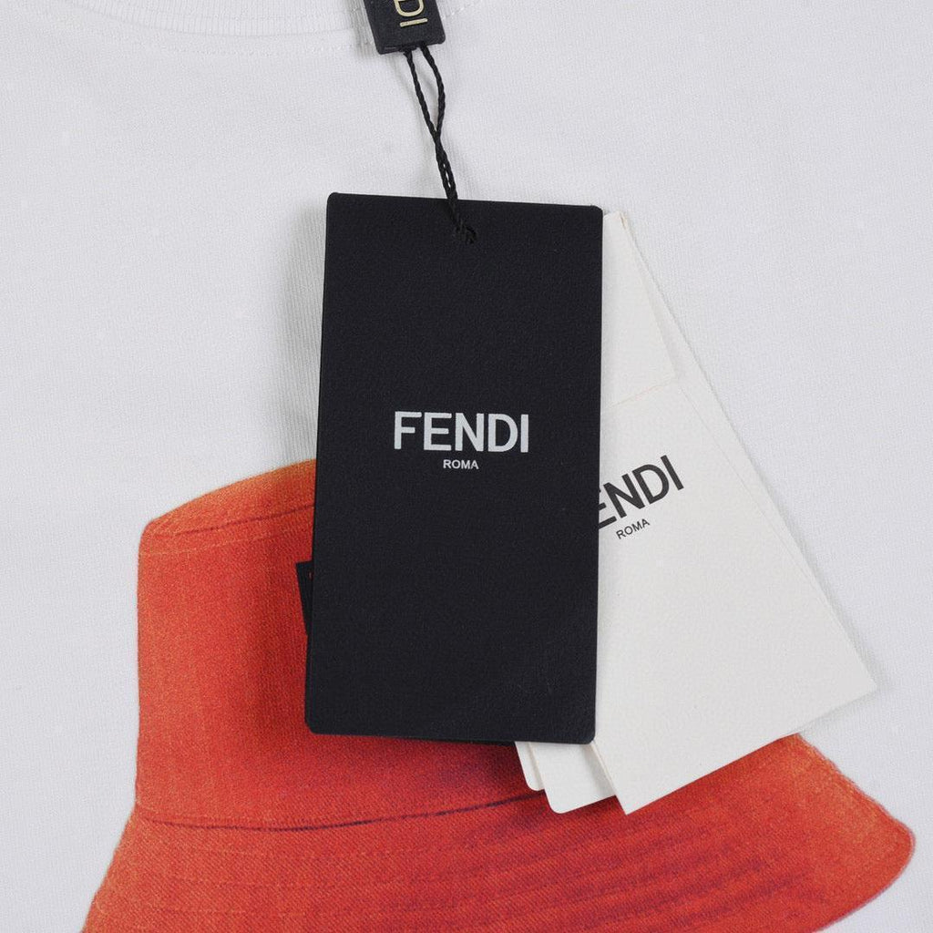 Fendi T-Shirt without Collar 'White-Orange' Banlieue91