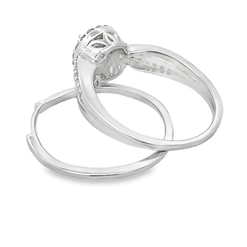 .25ct Diamond Engagement Ring Set Sterling Silver Bids.com
