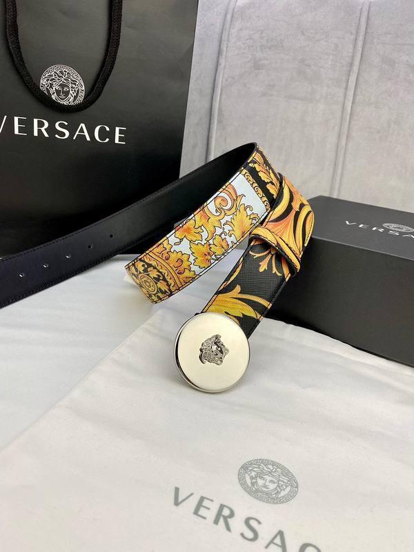 Versace MEDUSA BIGGIE ENAMEL LEATHER BELT Banlieue91