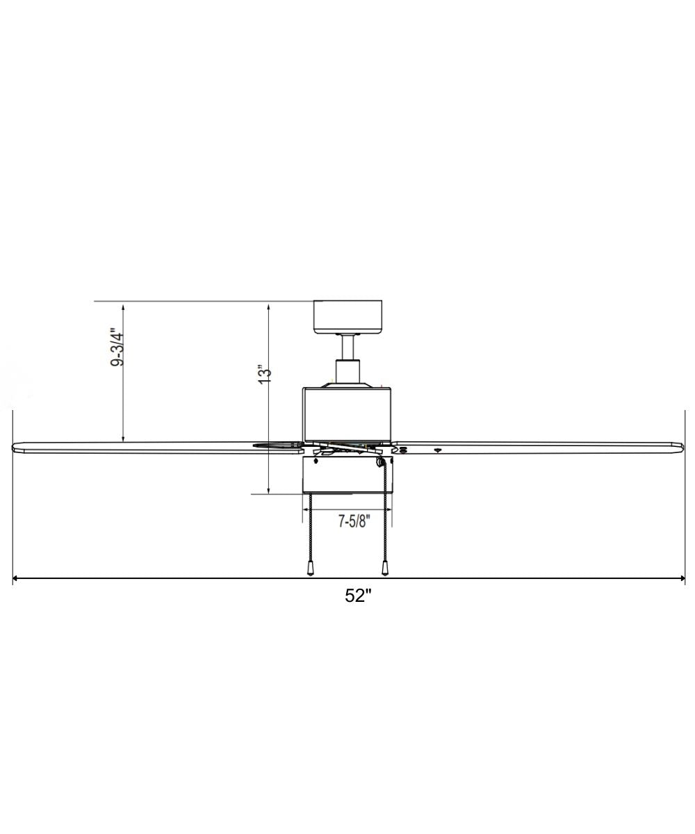 52" Aldea IV 4-Blade Ceiling Fan Brushed Nickel Motor Finish and Walnut Blade Finish LampsUSA