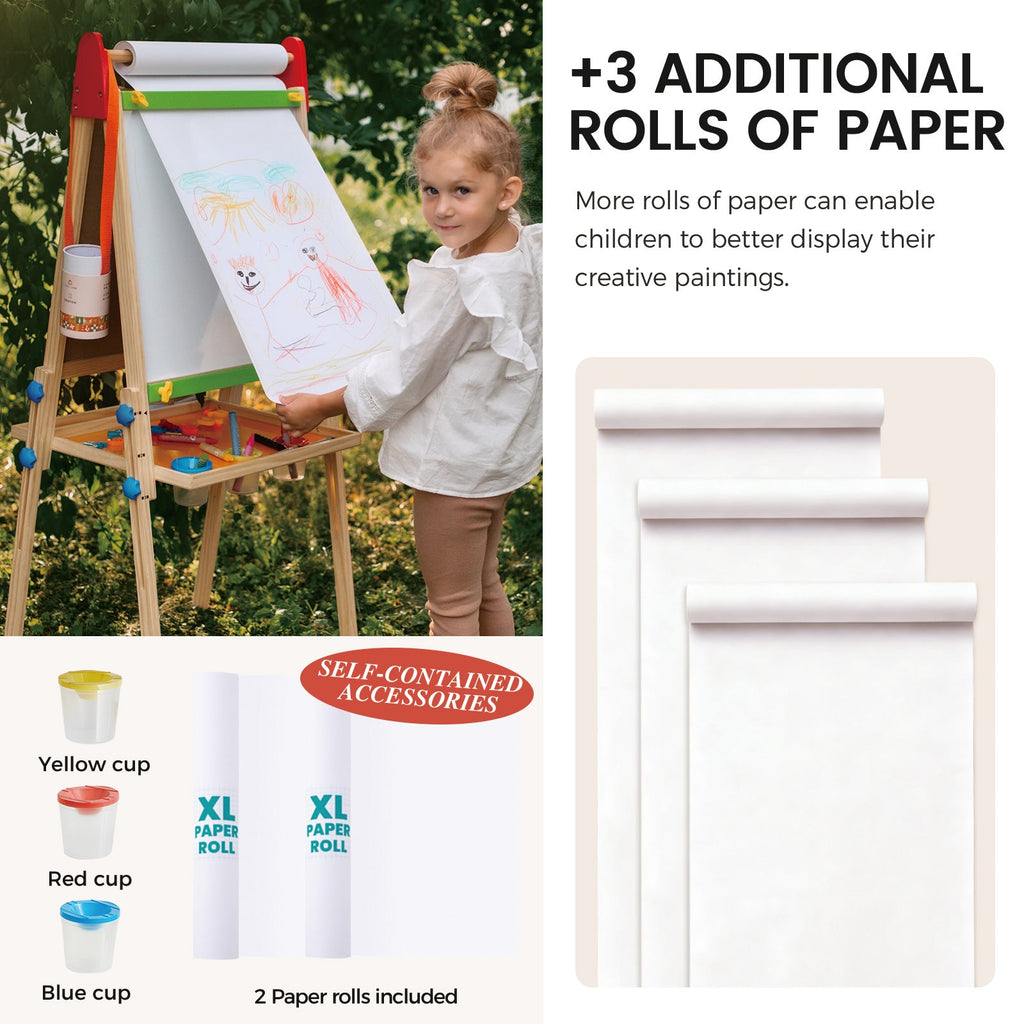 Tiny Land® 3-in-1 Art Easel & Paper Roll Set Tiny Land INC