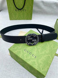 GUCCI Embellished coated-canvas and leather belt 'Black' Banlieue91