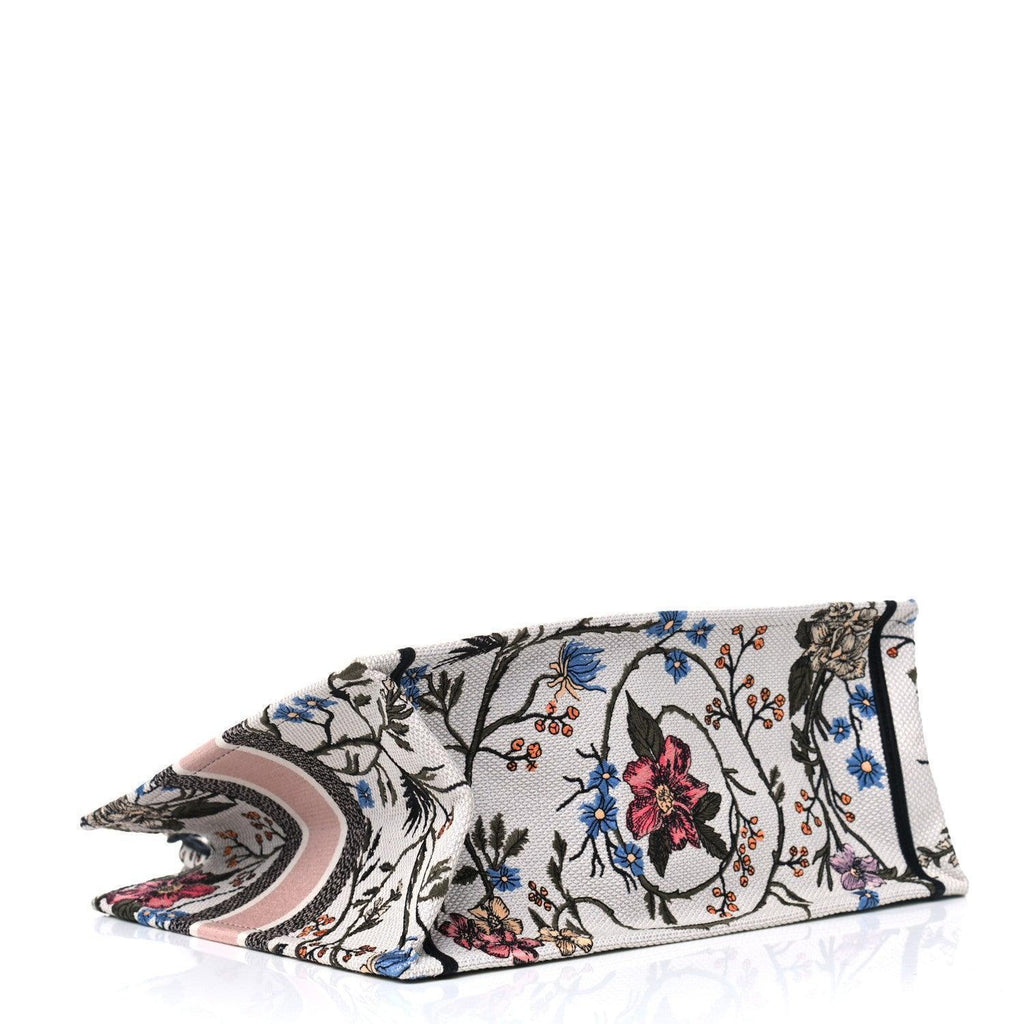 Christian Dior Canvas Embroidered Medium Rosa Mutabilis Book Tote Banlieue91
