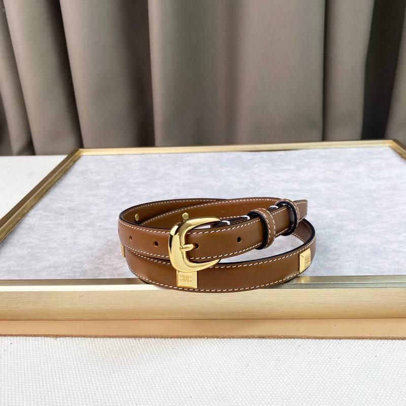 Celine Women Gold Buckle Belt 'Brown' Banlieue91