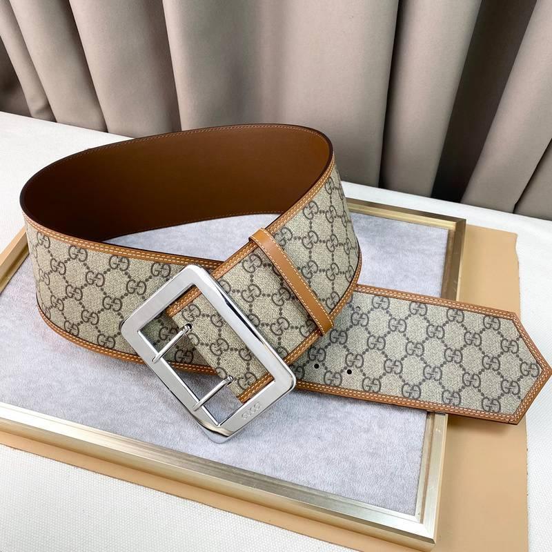 GUCCI Embellished coated-canvas and leather Women belt 'Beige' Banlieue91
