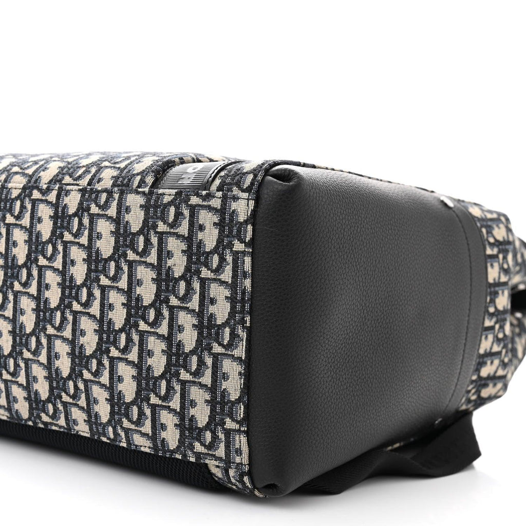 Christian Dior Oblique Jacquard Grained Calfskin Saddle Backpack With Flap Banlieue91