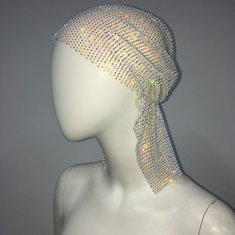 Mesh Rhinestone Elastic Hair Band Headband Outdoor Fashion Headwear Fishing Net Hat V.I.P Digital Presence
