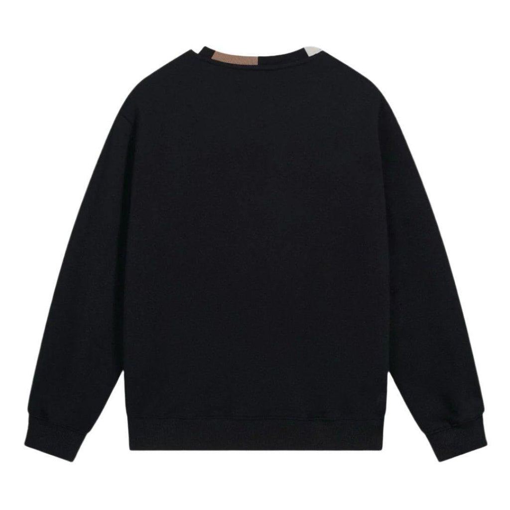BURBERRY JARRAD BLACK COTTON ICON STRIPE COLLAR RED LOGO SWEATER Banlieue91