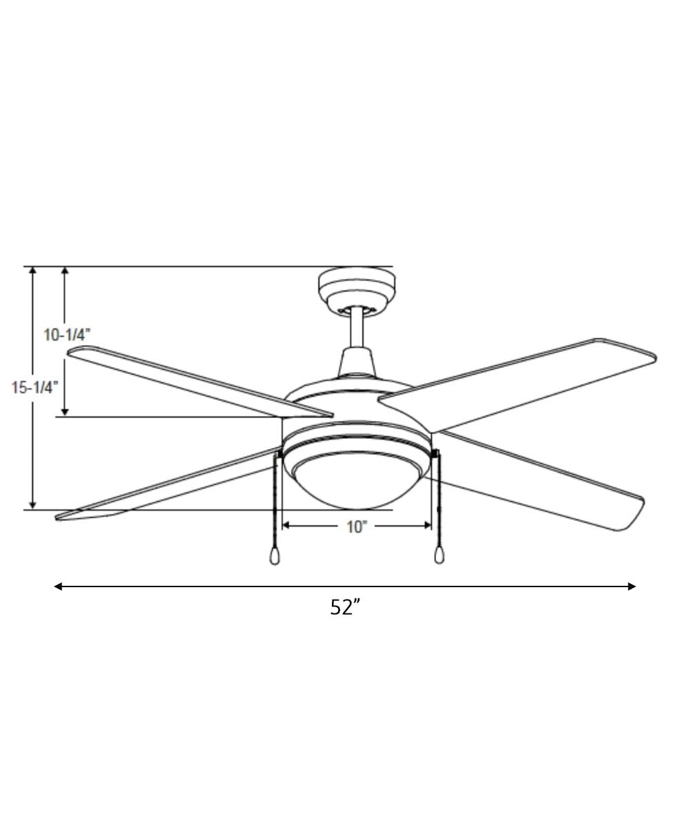 52" Europa IV 4-Blade Ceiling Fan Oil Rubbed Bronze Finish with Integrated LED Light LampsUSA