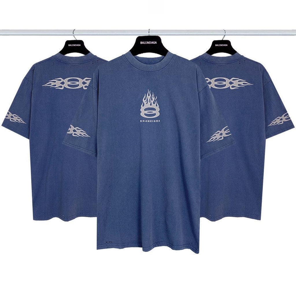 Balenciaga Light Blue T-Shirt Without Collar Banlieue91