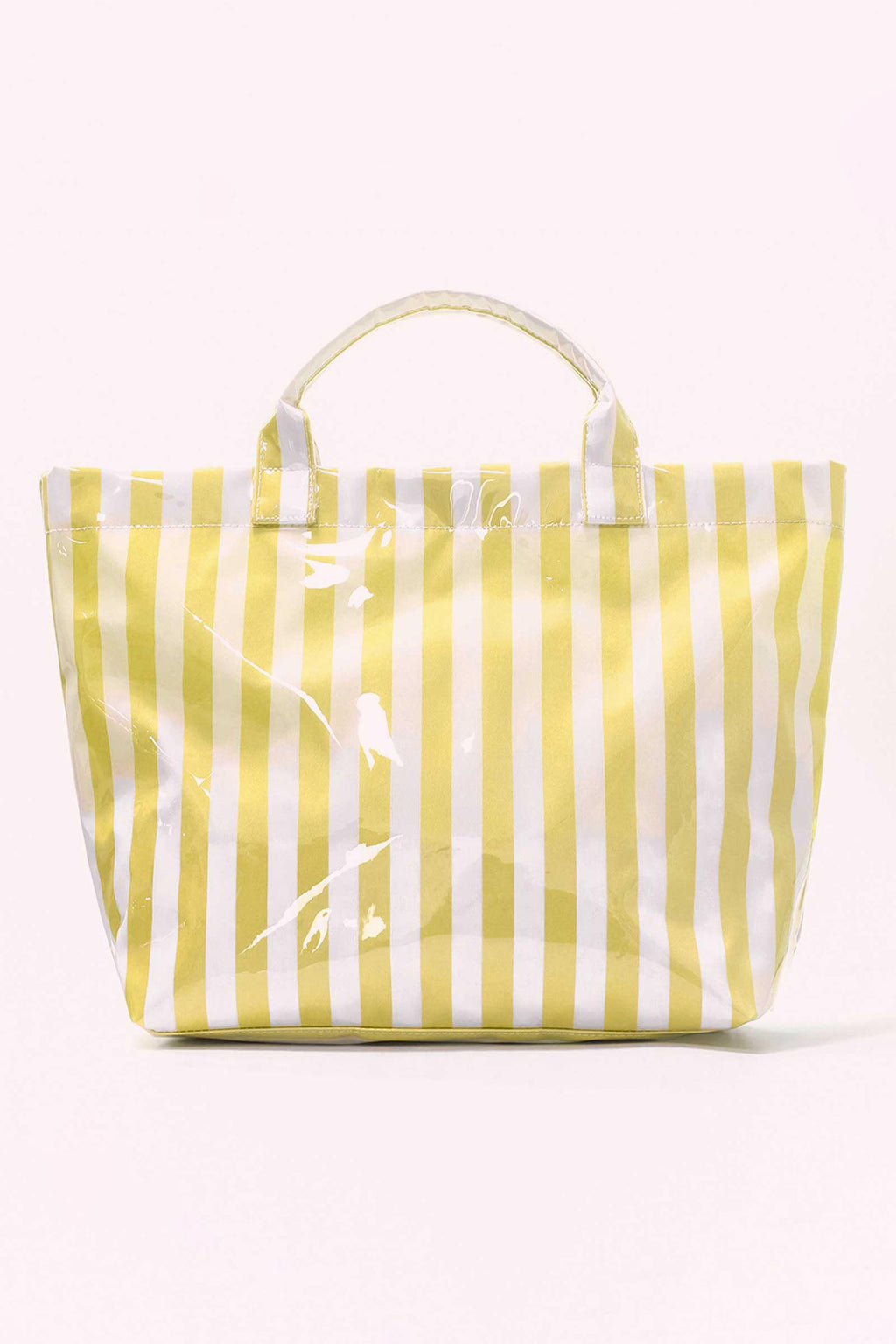 Red Glossy Striped Vinyl Large Tote Bag (Color Varied)