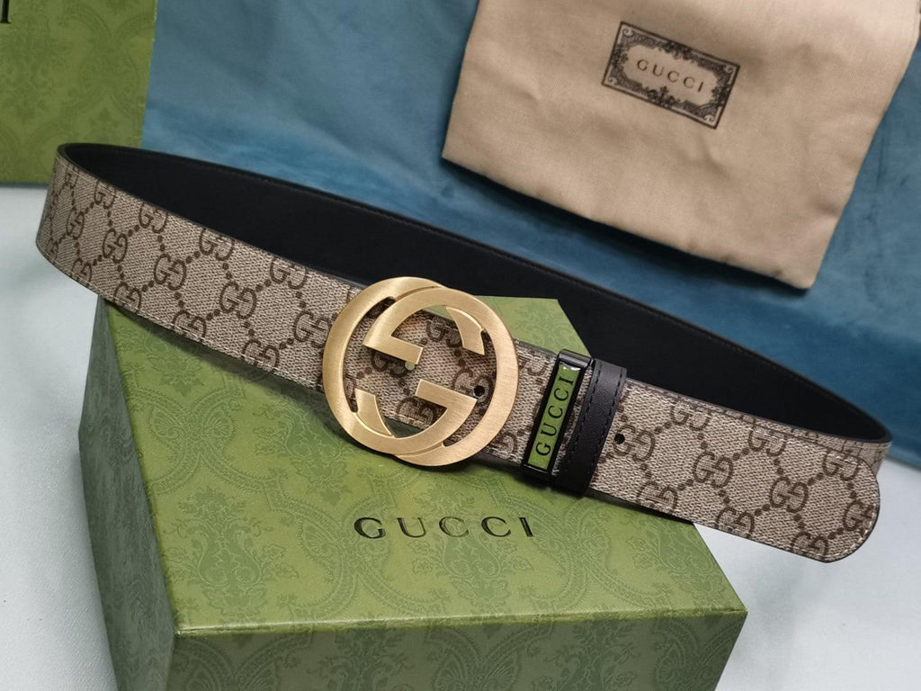 GUCCI Embellished coated-canvas and leather belt Banlieue91