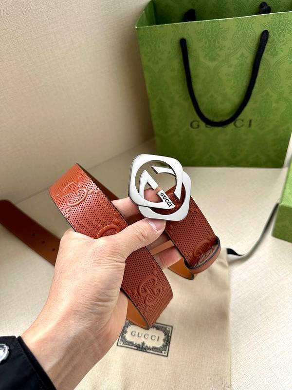 GUCCI Embellished coated-canvas and leather belt 'Red' Banlieue91