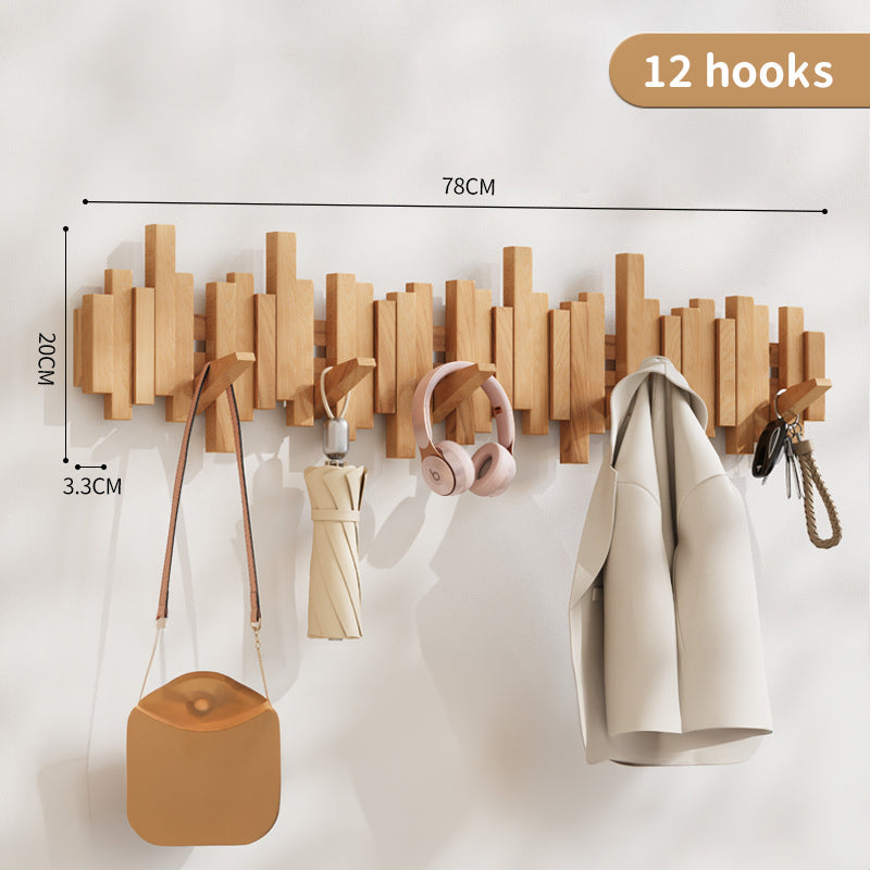 Coat Racks Wall Hanging Wall Entry Door Porch Hanging Scarf Coat Rack Perforated Solid Wood Creative Piano Keys Clothes Hook V.I.P Digital Presence
