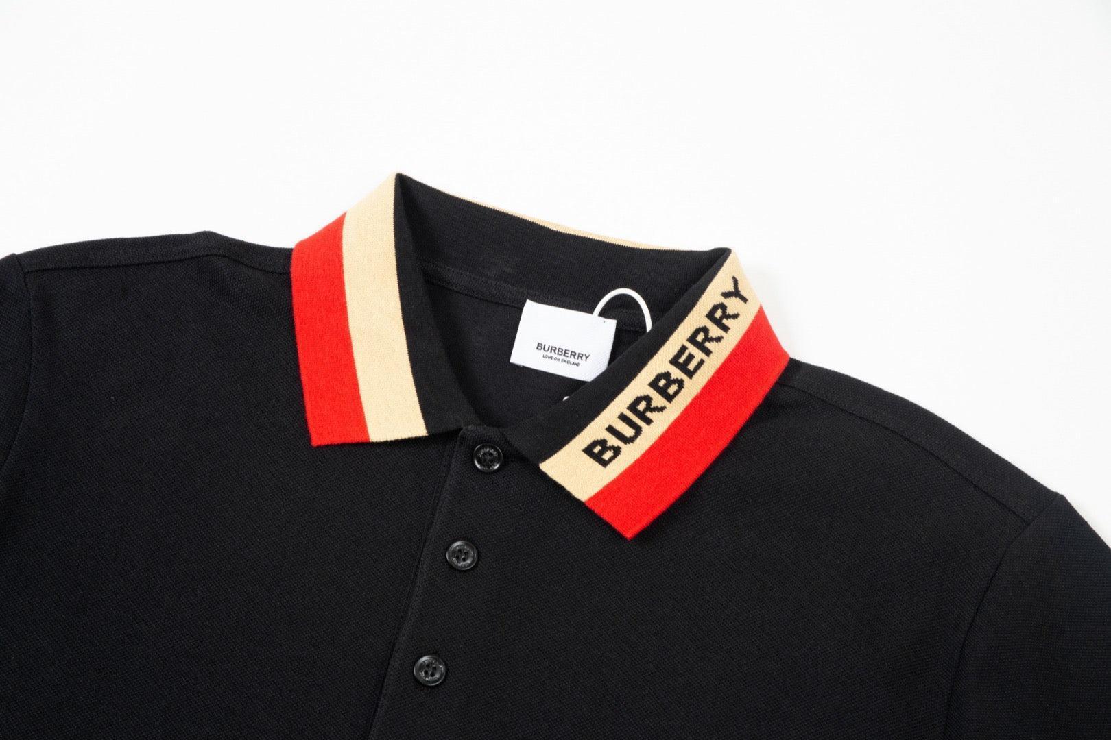Burberry Black T-Shirt With Collar Banlieue91