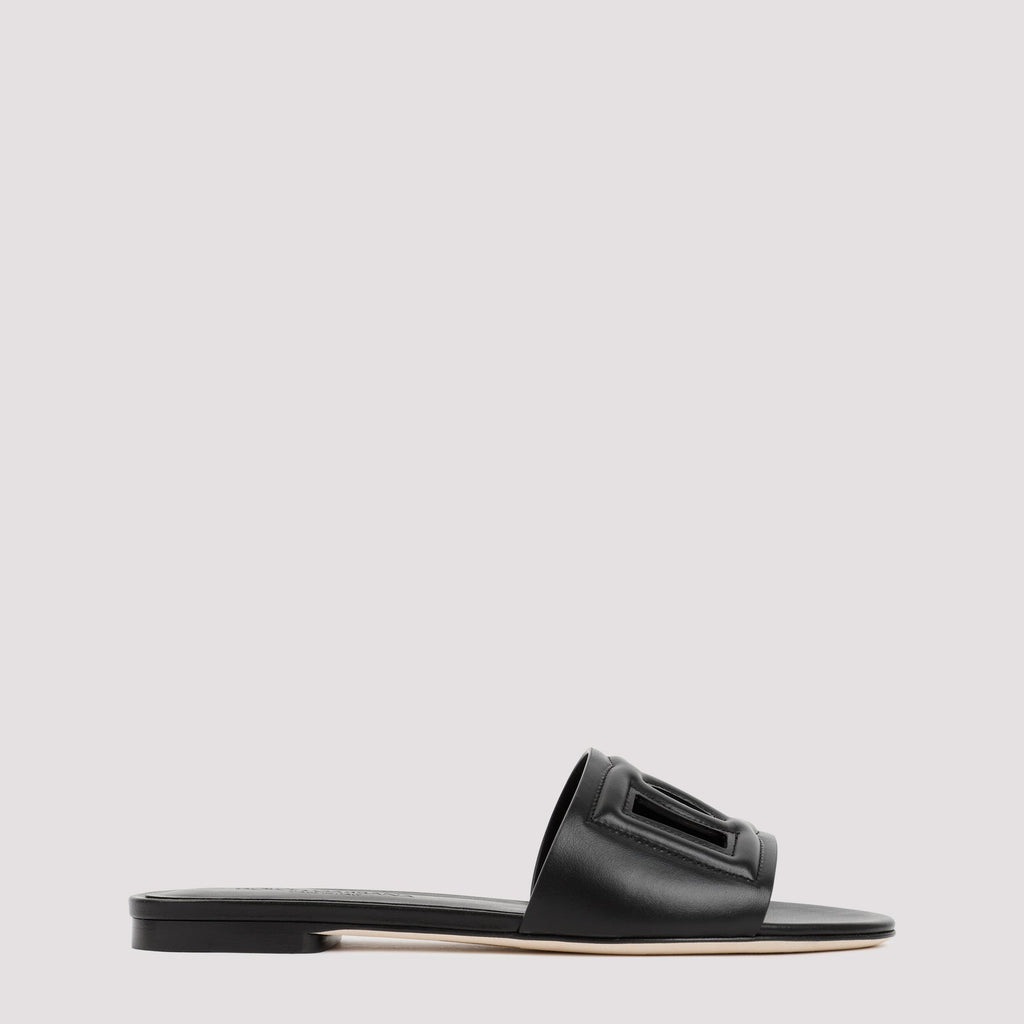 DOLCE & GABBANA Men's Leather Flat Slide Sandals Banlieue91