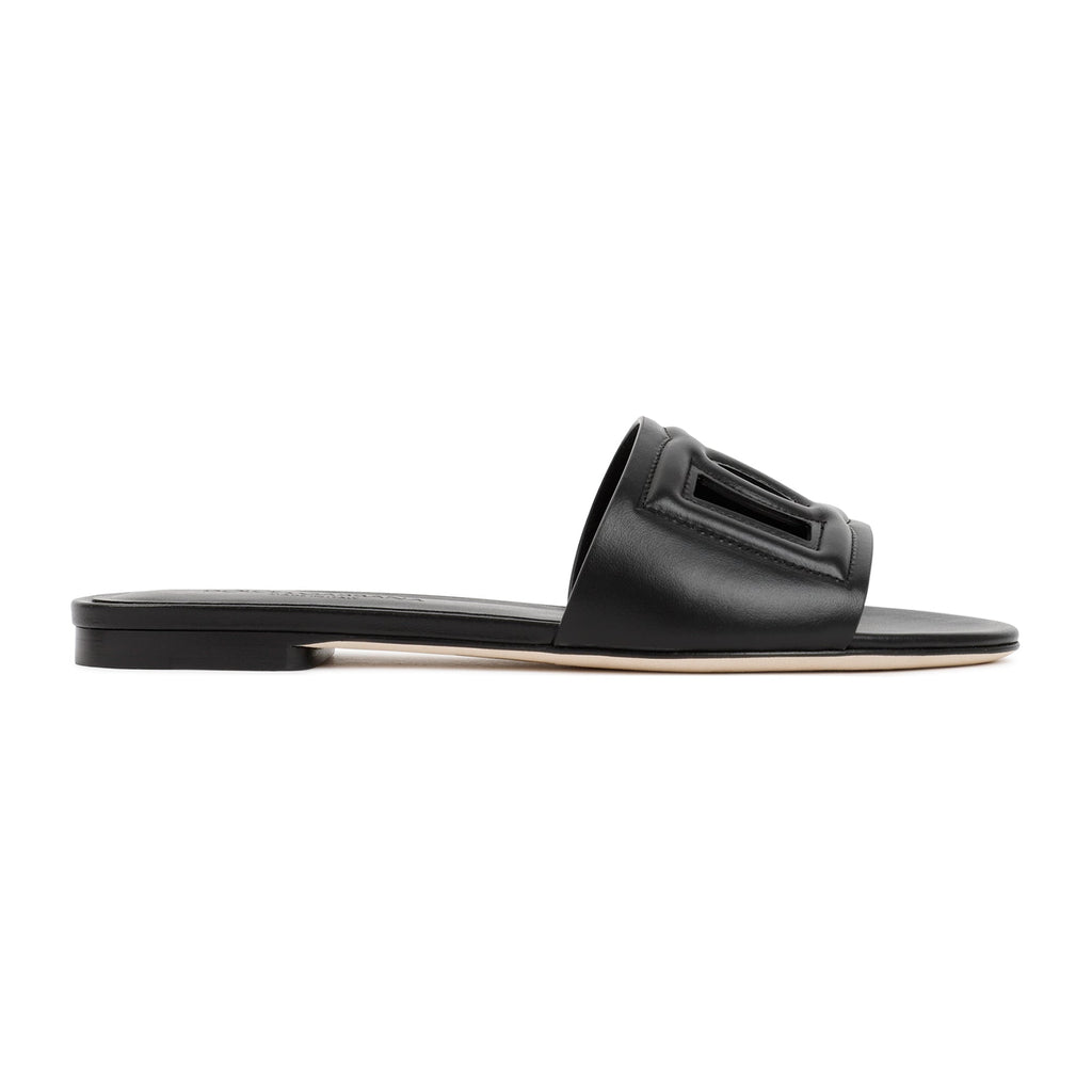 DOLCE & GABBANA Men's Leather Flat Slide Sandals Banlieue91