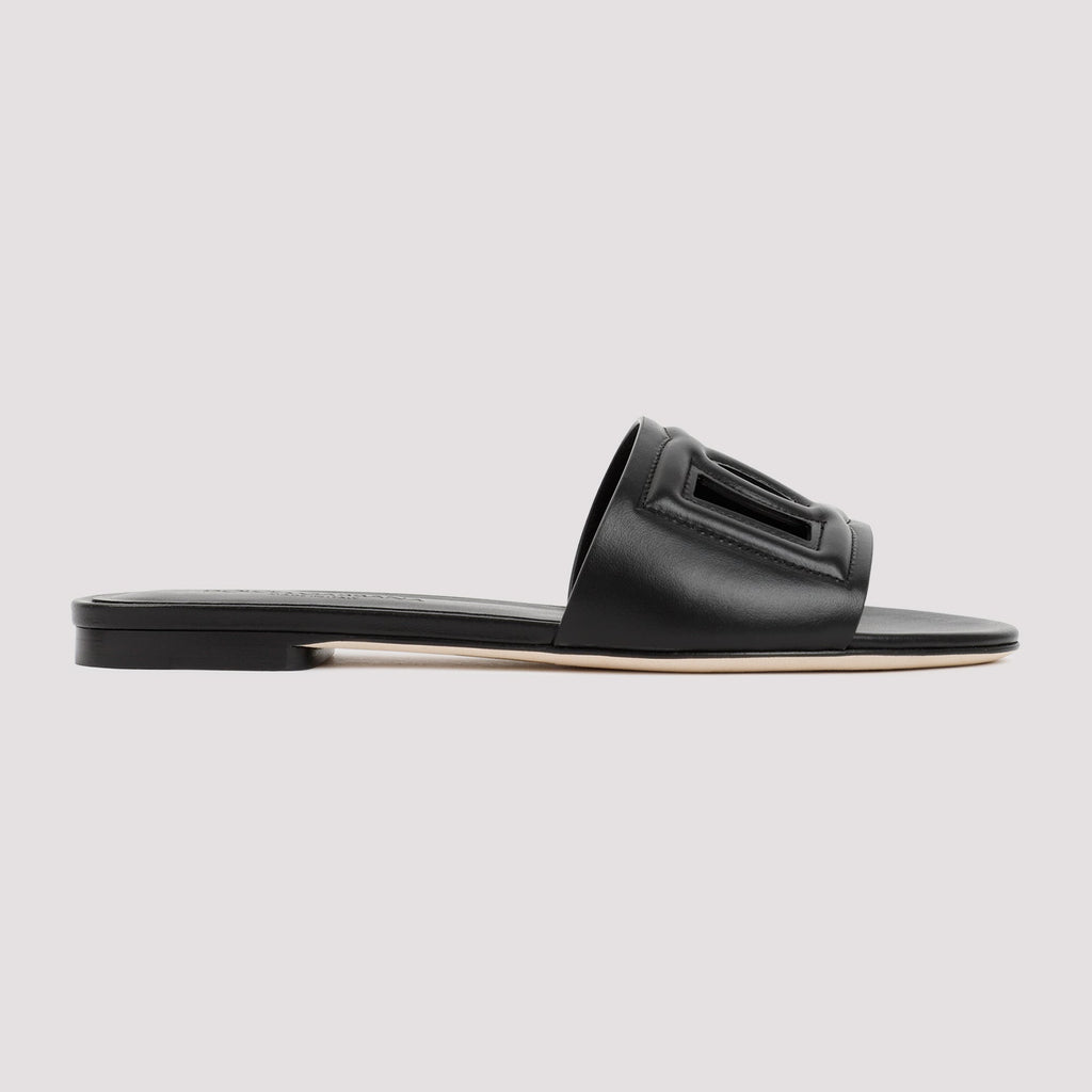 DOLCE & GABBANA Men's Leather Flat Slide Sandals Banlieue91