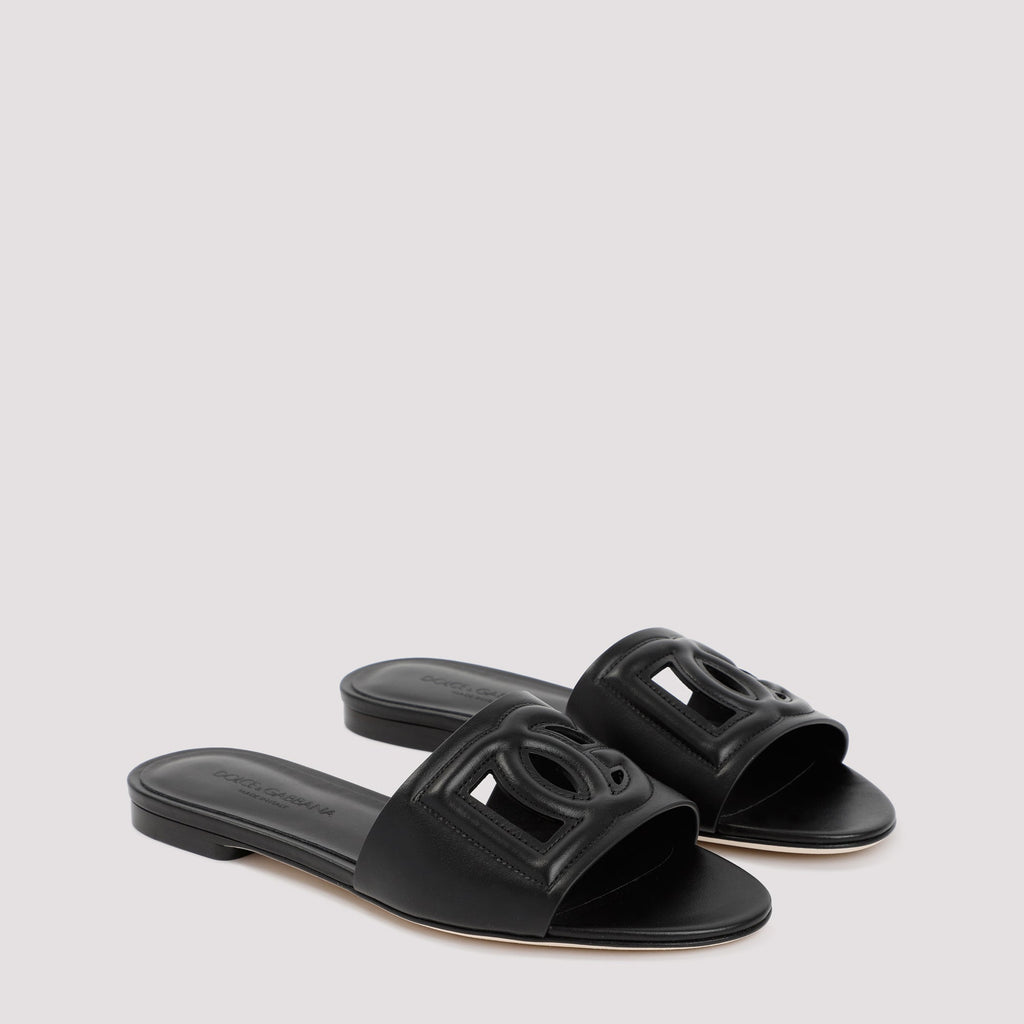 DOLCE & GABBANA Men's Leather Flat Slide Sandals Banlieue91