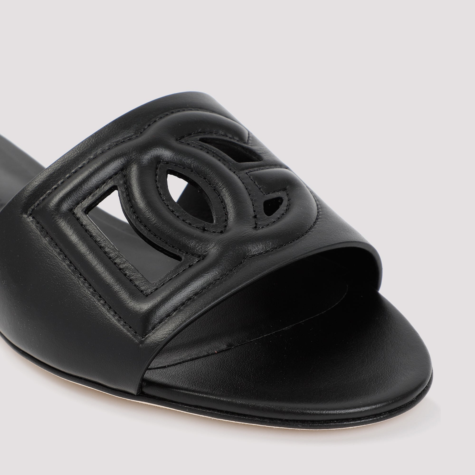 DOLCE & GABBANA Men's Leather Flat Slide Sandals Banlieue91