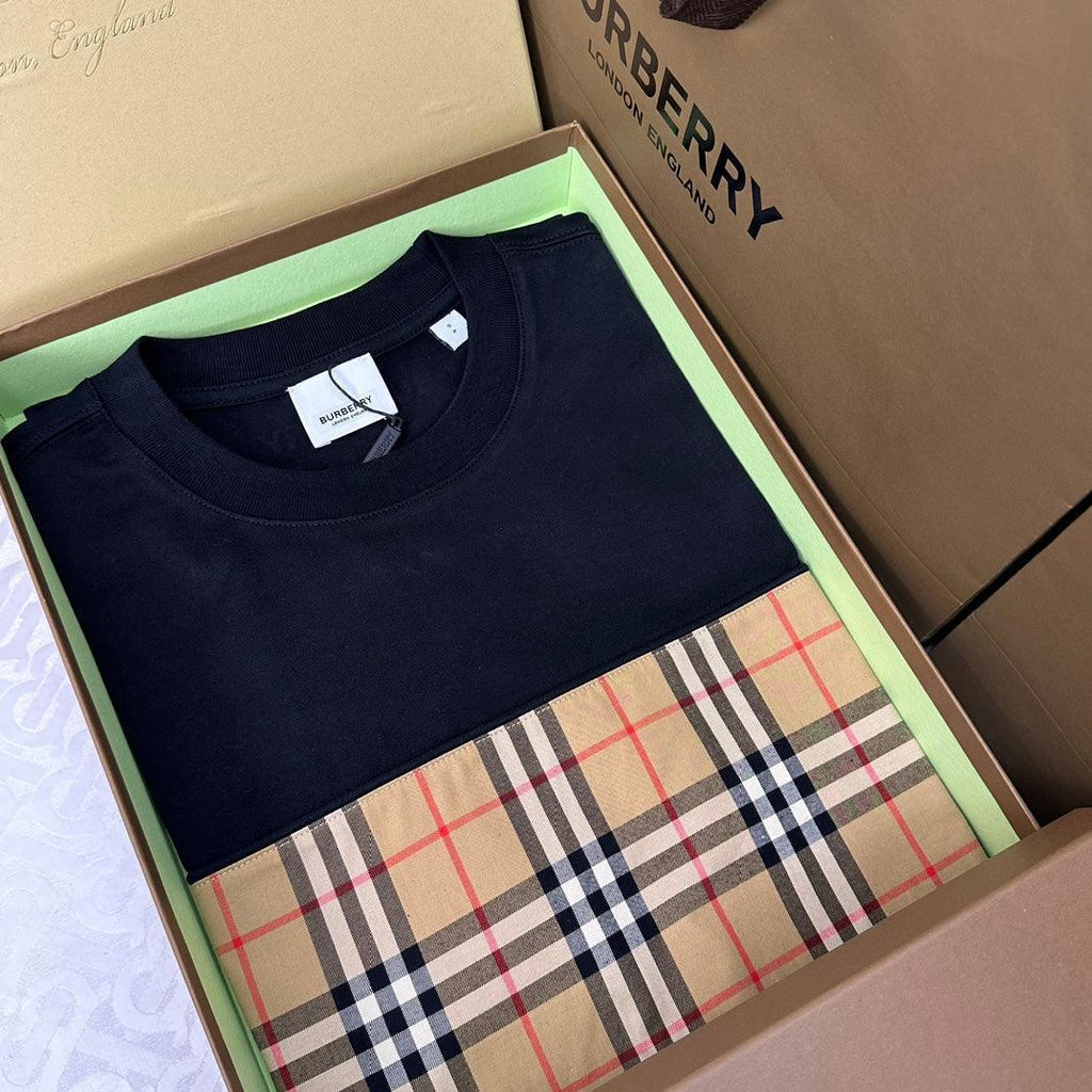 Burberry T-Shirt Without Collar 'Black & Beige' Banlieue91
