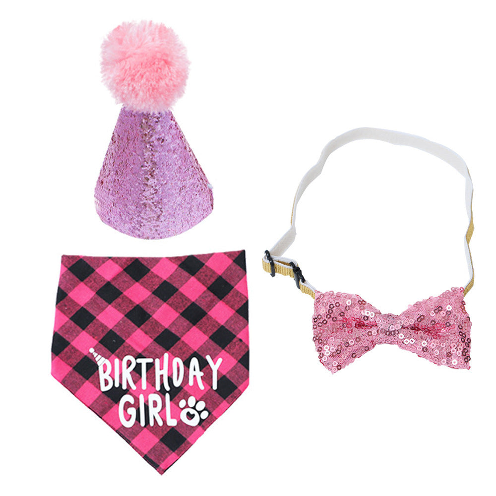 Pet Birthday Set  Triangle Scarf Hat Pet Party Decoration Styling Outdoor Creative V.I.P Digital Presence