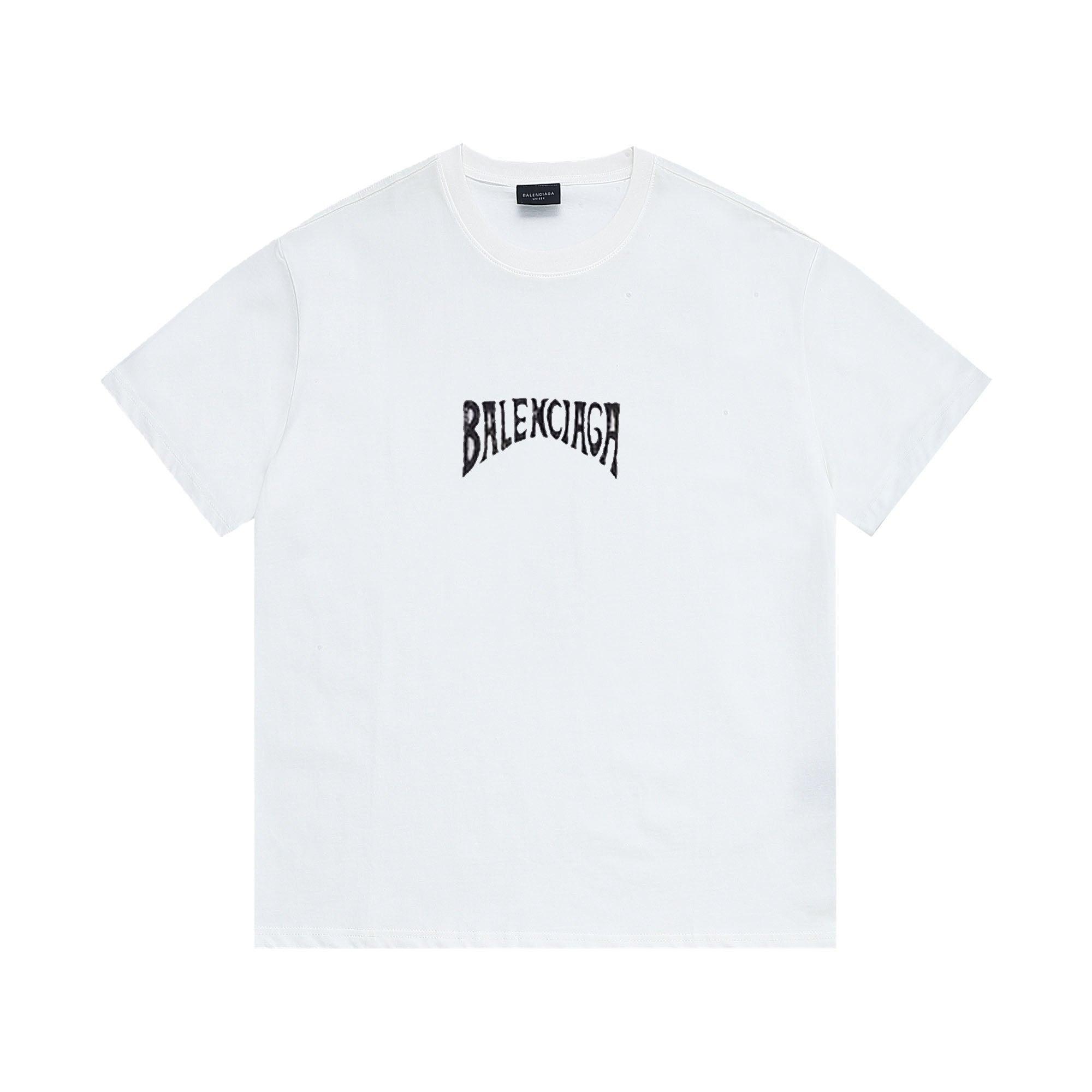 Balenciaga White T-Shirt Without Collar Banlieue91