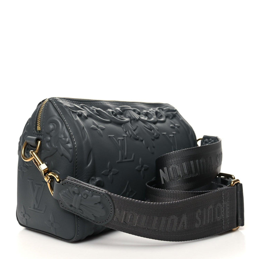 Louis Vuitton  Calfskin Debossed Monogram Versailles City Keepall Dark Shadow Grey Banlieue91