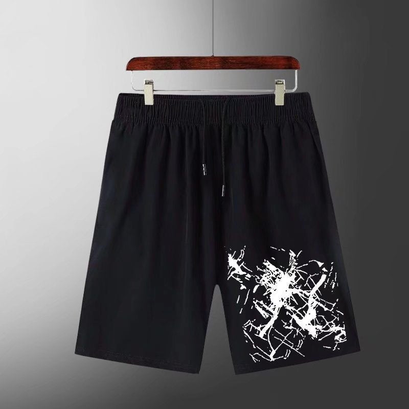 Men's New Printed Short-sleeved T-shirt Plus Size Shorts Sports Suit