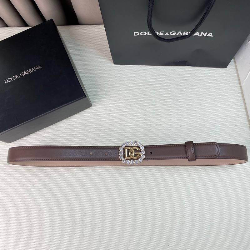 Dolce Gabbana Women Calfskin belt with bejeweled DG logo 'Beige' Banlieue91