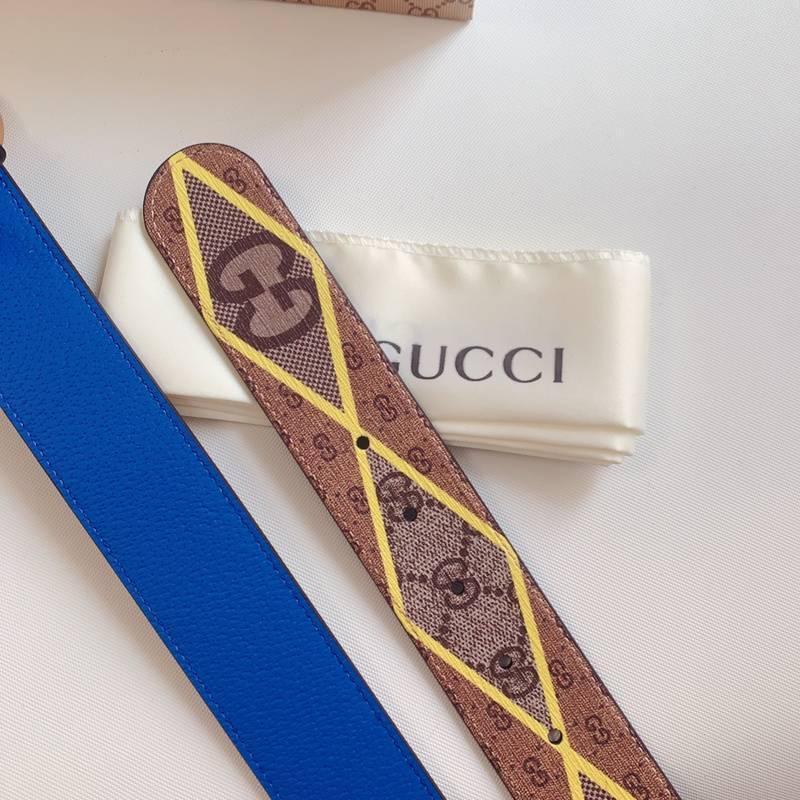 GUCCI Embellished coated-canvas and leather belt 'Brown' Banlieue91