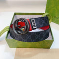GUCCI Embellished coated-canvas and leather belt Banlieue91