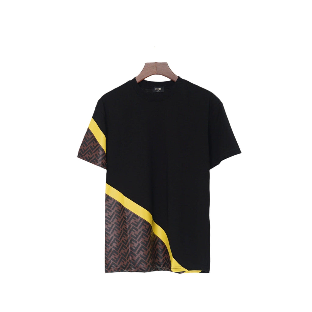 Fendi T-Shirt without Collar 'Black-Brown-Yellow' Banlieue91