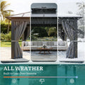 10x10Ft Gazebo With Polycarbonate Roof Netting And Curtains