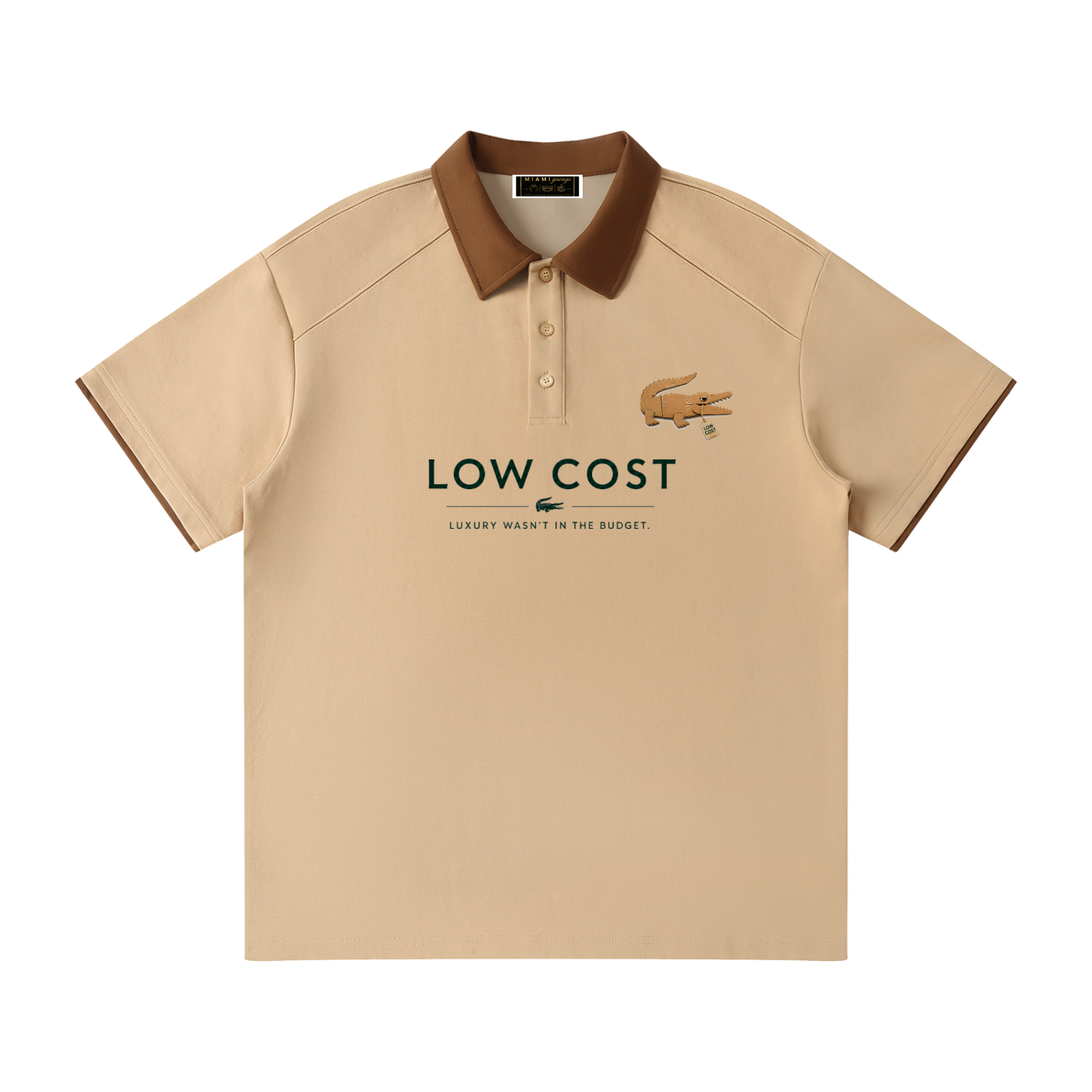 Contrast Collar Raglan Polo Shirt