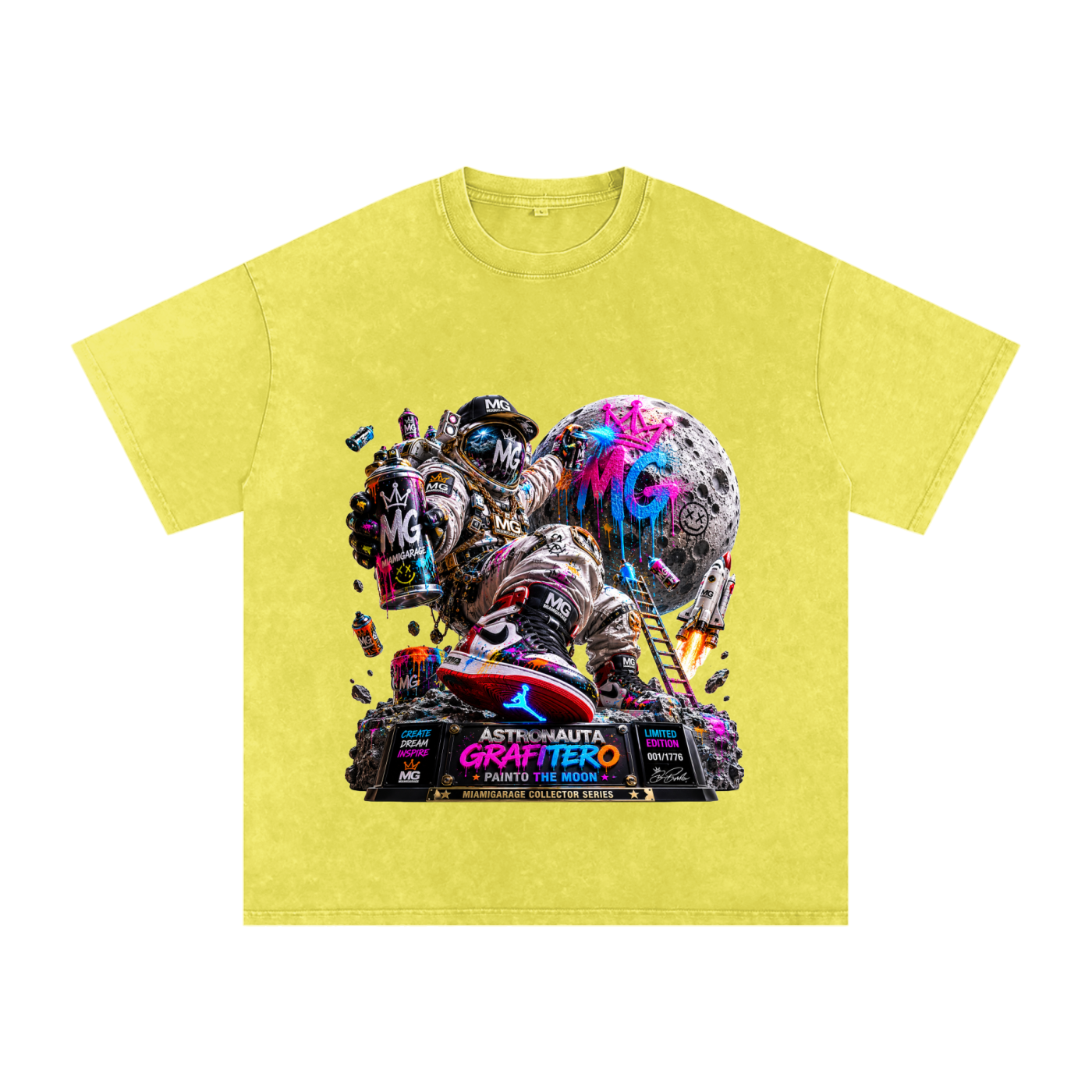Snow Washed Oversized Cotton T-Shirt