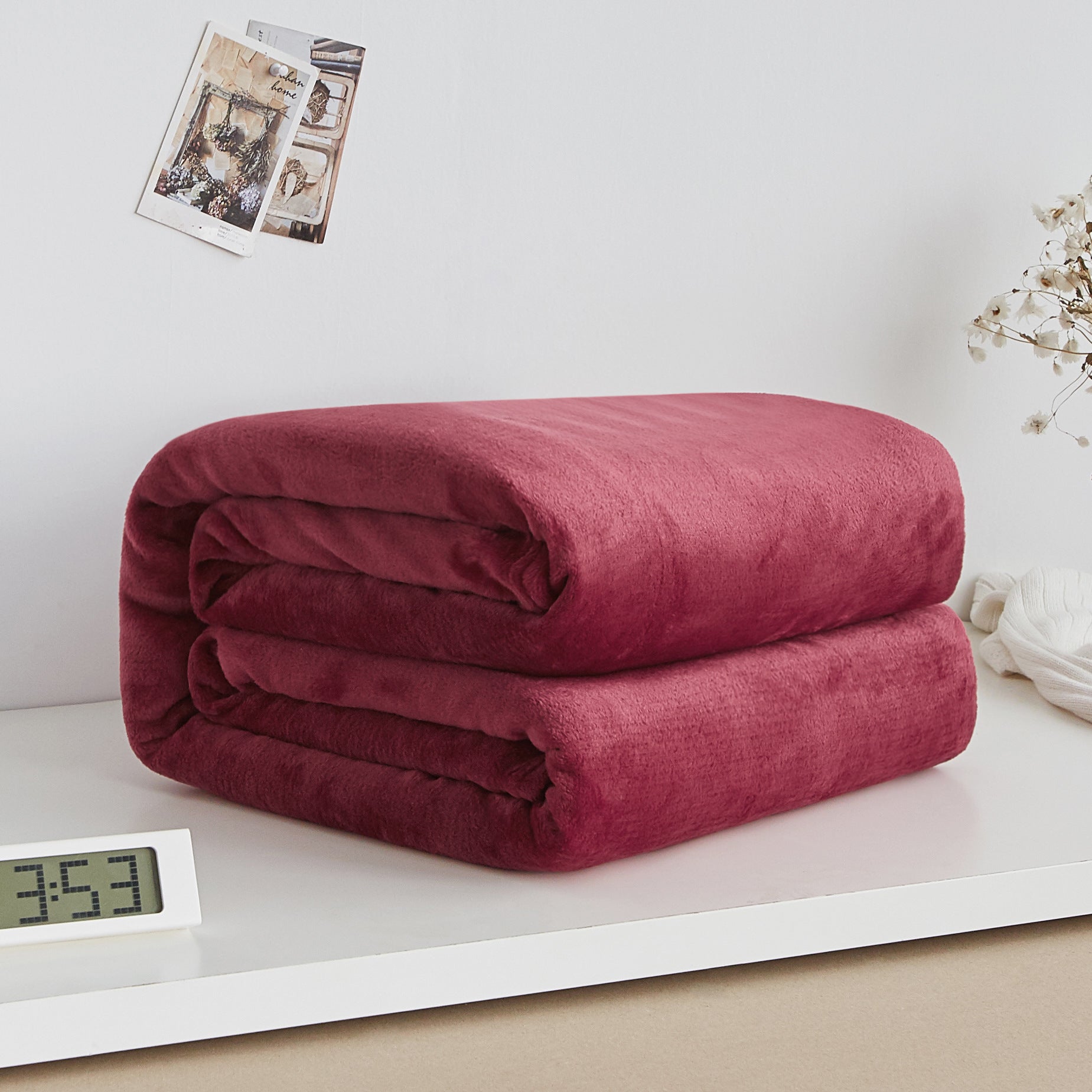 Thick blanket, solid color blanket, single-layer nap, coral fleece blanket, winter flannel blanket