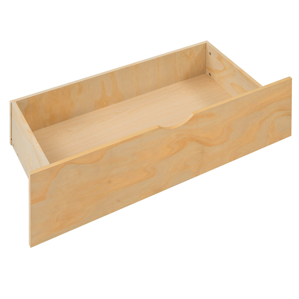 Full Size House Platform Bed with Two Drawers,Headboard and Footboard Roof Design Natural
