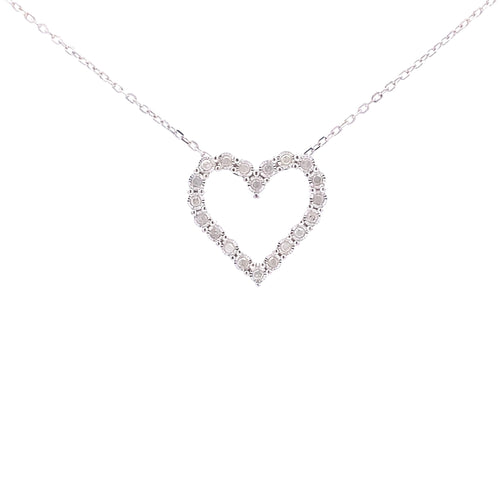 .25ct Diamond Heart Love Pendant Sterling Silver Bids.com