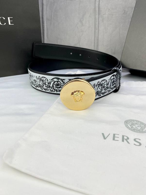 Versace MEDUSA BIGGIE ENAMEL LEATHER BELT Banlieue91