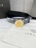 Versace MEDUSA BIGGIE ENAMEL LEATHER BELT Banlieue91