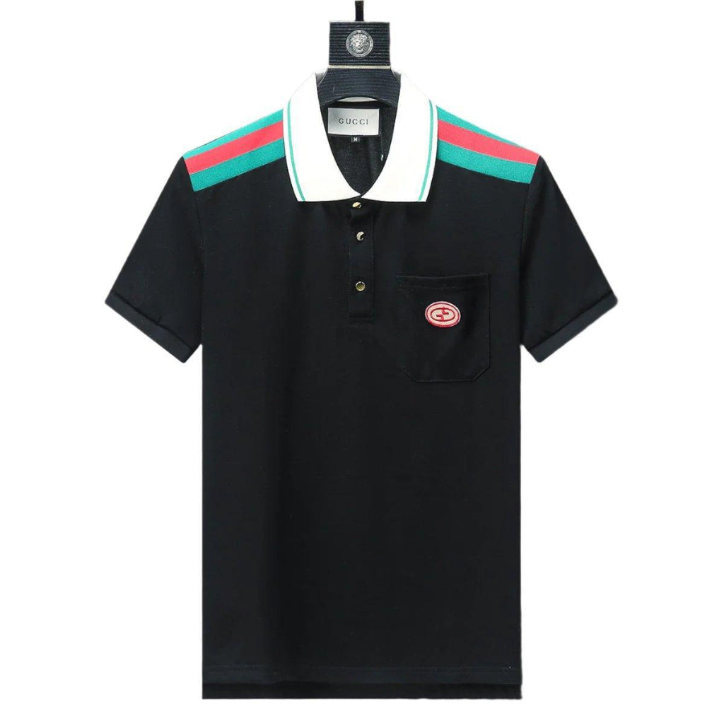Gucci Black T-shirt with a collar Banlieue91