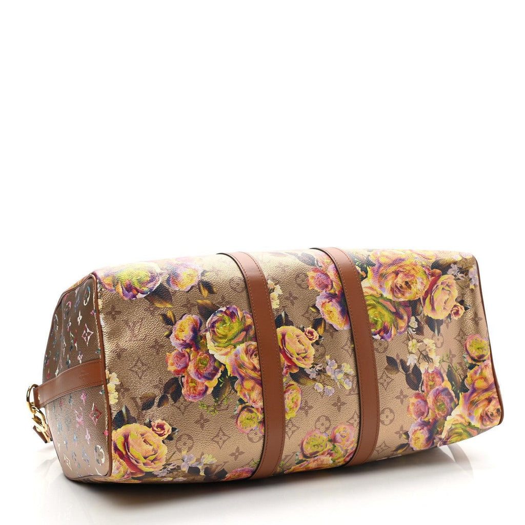 Louis Vuitton Metallic Monogram LV Garden Keepall Bandouliere 45 Gold Banlieue91