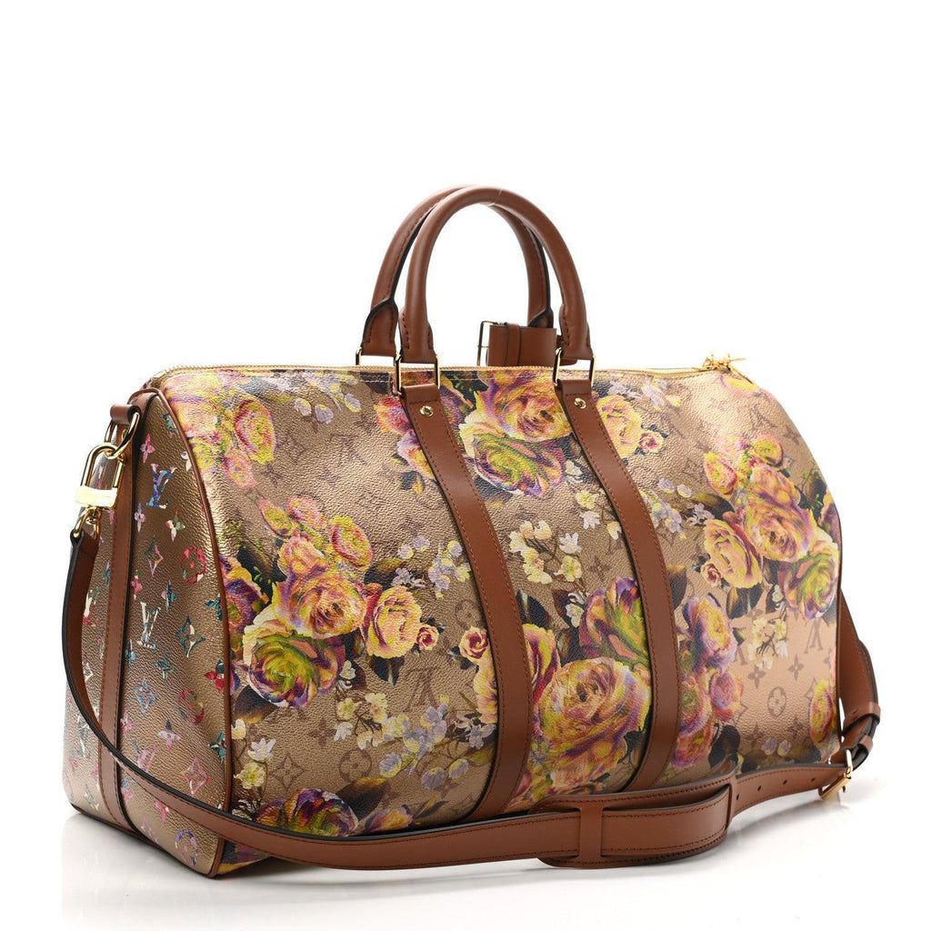 Louis Vuitton Metallic Monogram LV Garden Keepall Bandouliere 45 Gold Banlieue91
