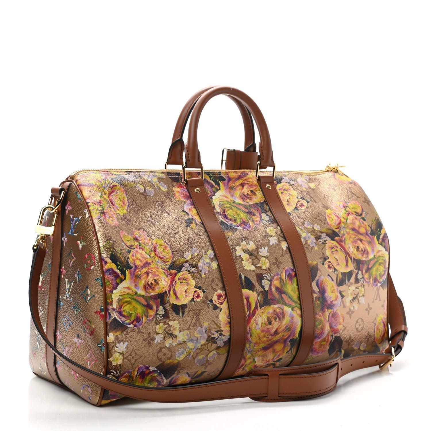 Louis Vuitton Metallic Monogram LV Garden Keepall Bandouliere 45 Gold Banlieue91