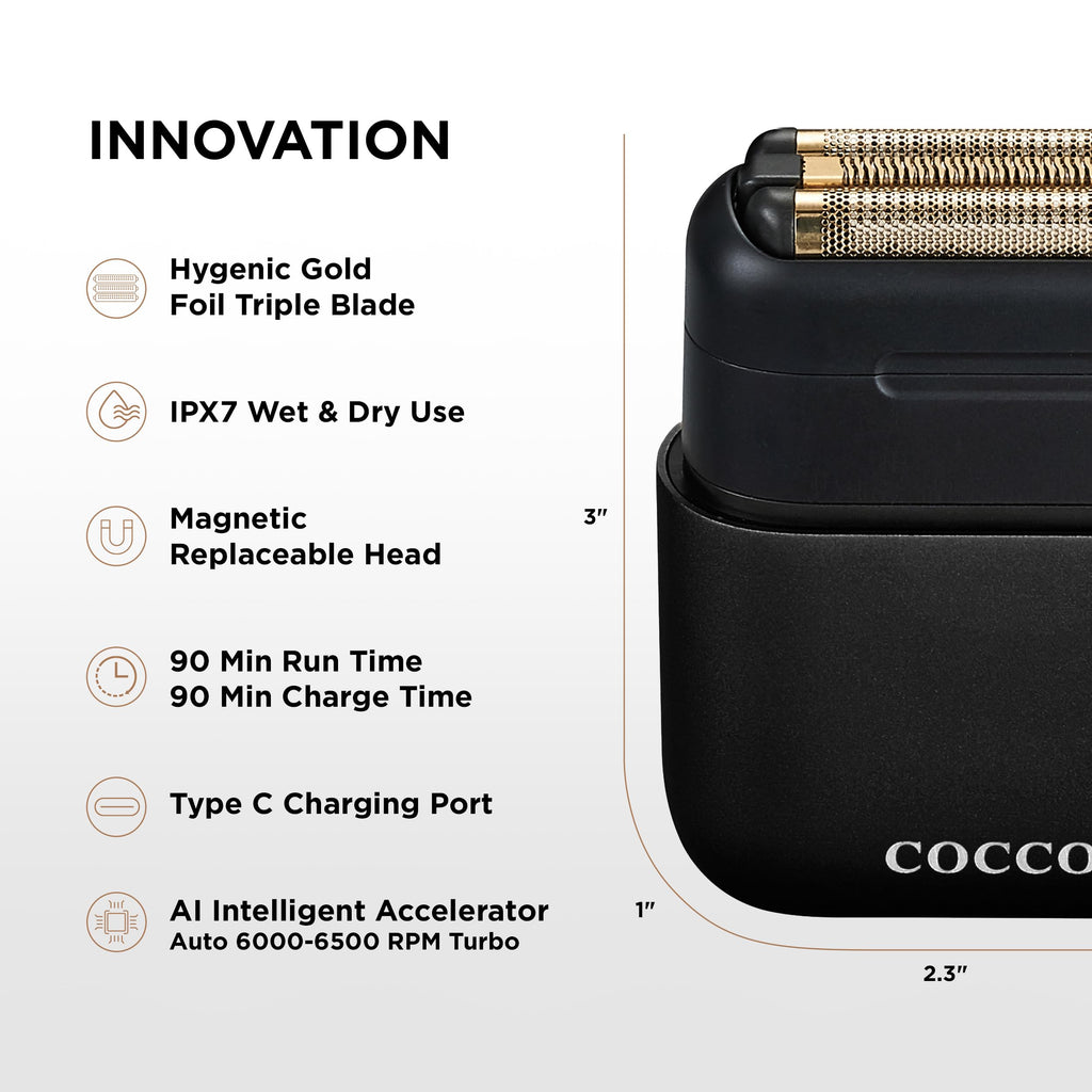 Impacto Micro Wet-Dry Shaver (Black) Cocco Hair Professional