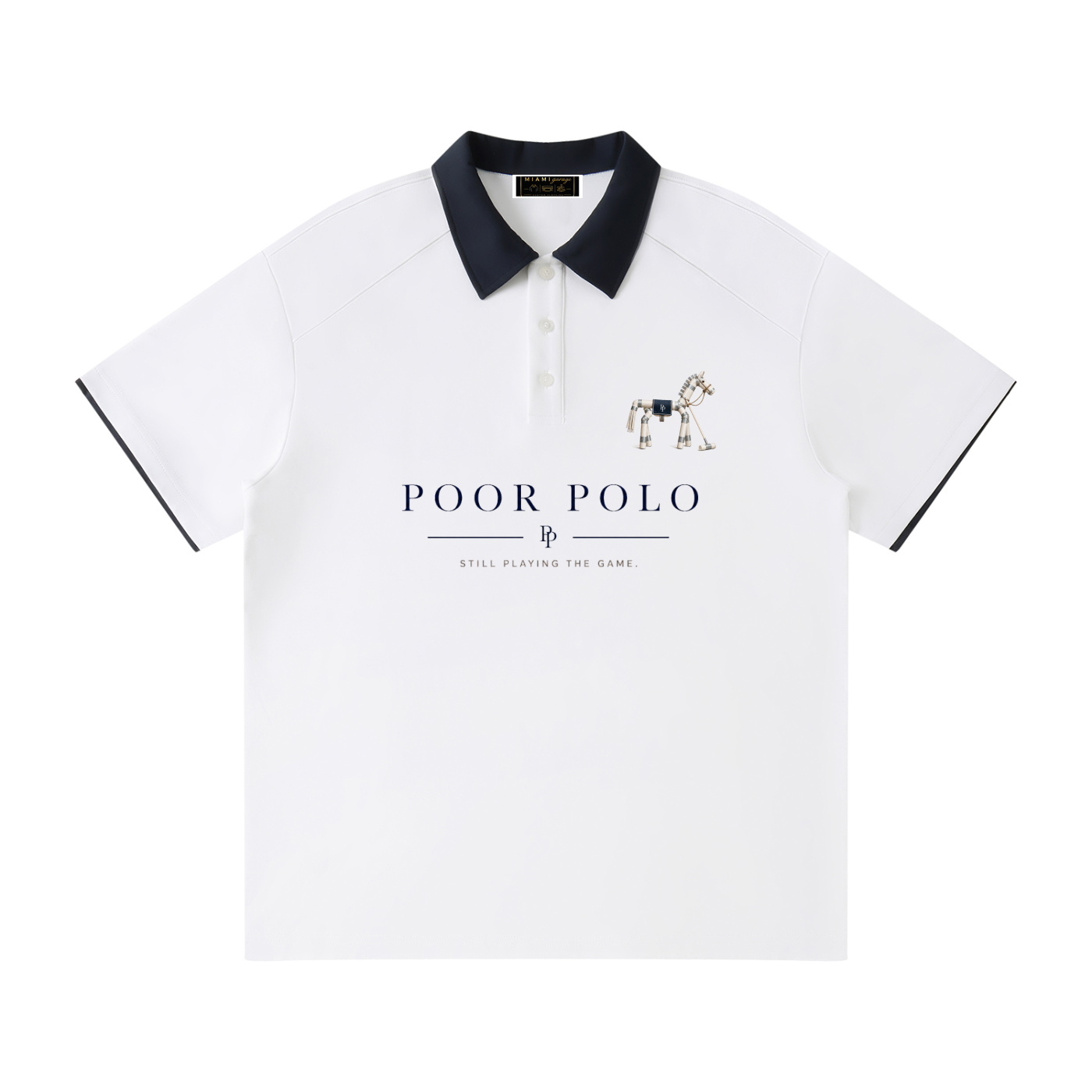 Contrast Collar Raglan Polo Shirt