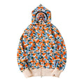 BAPE Camo Shark Full Zip Hoodie Purple Yellow Blue Banlieue91